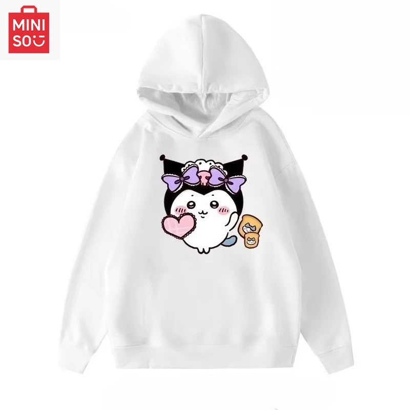 

Милая одежда с принтом Qianchuan временного бренда Sanrio, осенне-зимняя повседневная модная теплая толстовка с капюшоном