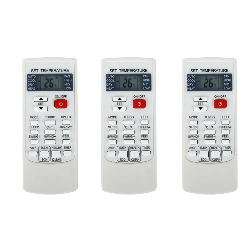 

3X Air Conditioning Remote Control Replacement For Aukia YKR-H/102E Feel Comfortable