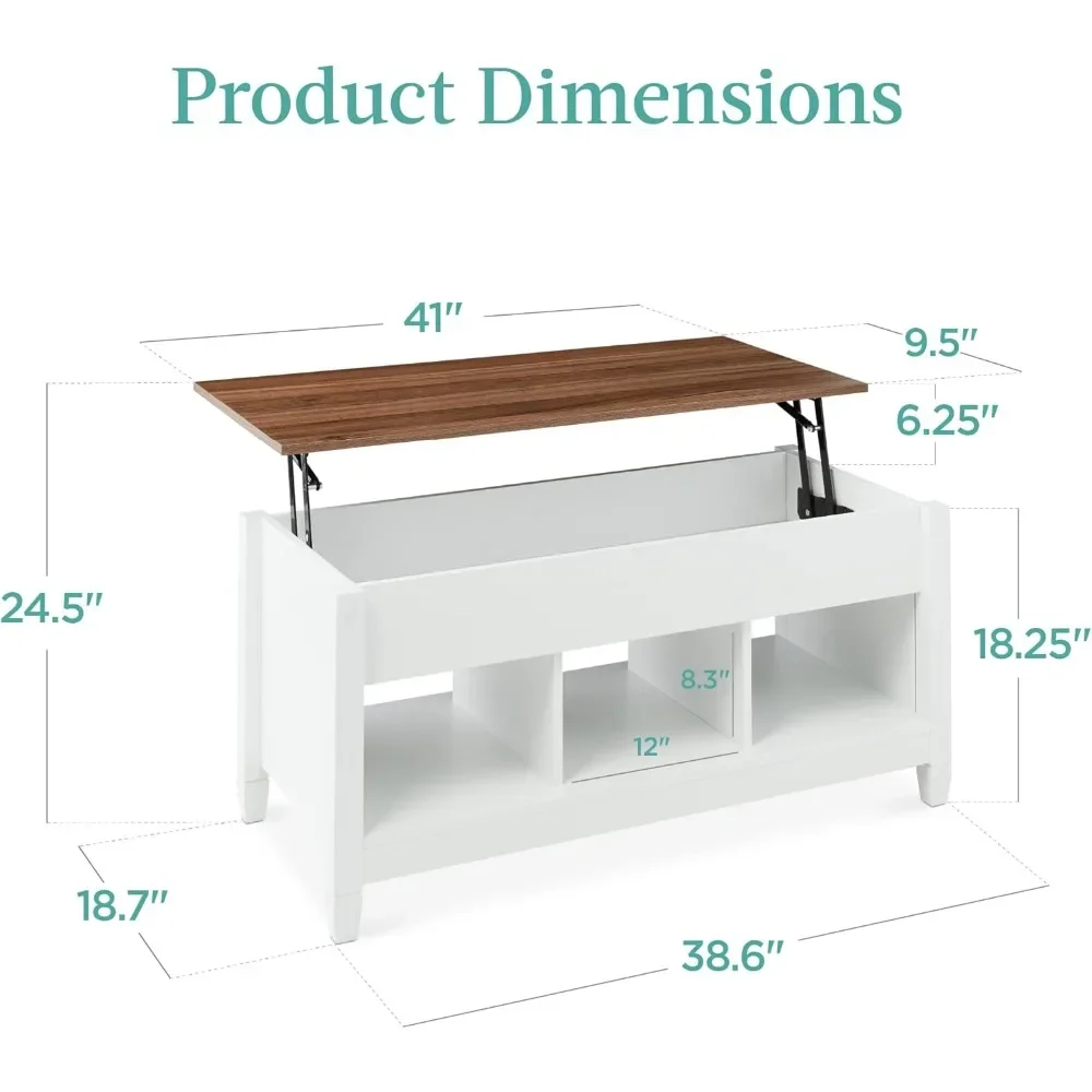 Table basse en bois avec élévateur, rangement GNE, table basse à manger, table d'appoint, meubles de salon