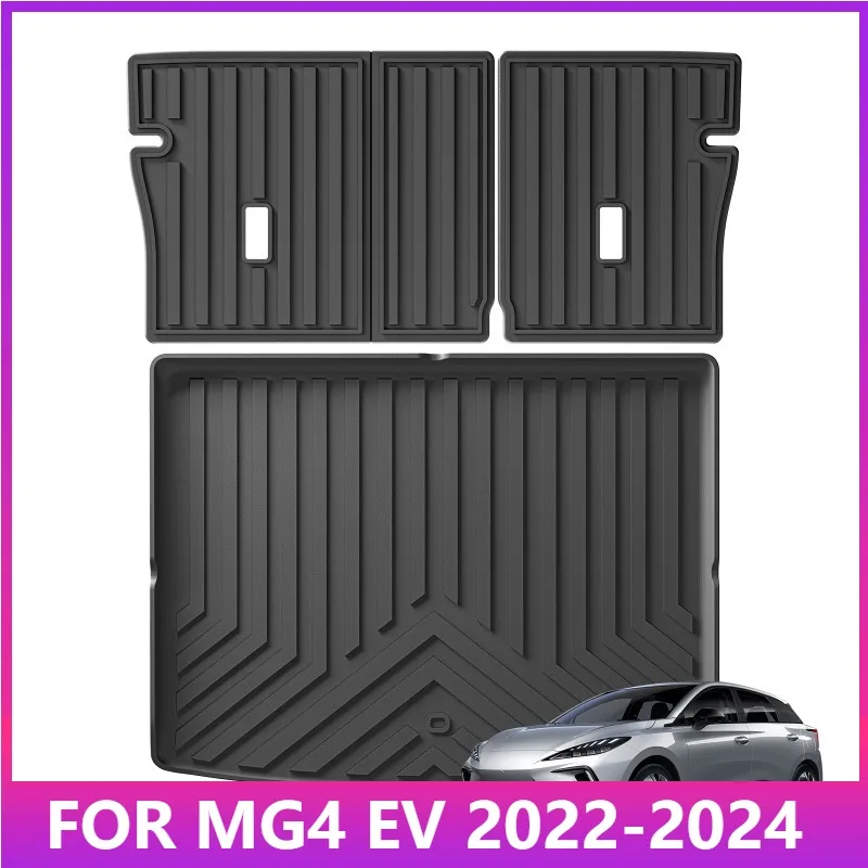 

Грузовые коврики для MG MG4 EV 2022-2024 TPE 3D Автомобильный грузовой коврик Багажник Черный Всепогодные водонепроницаемые аксессуары Левое колесо Drivet