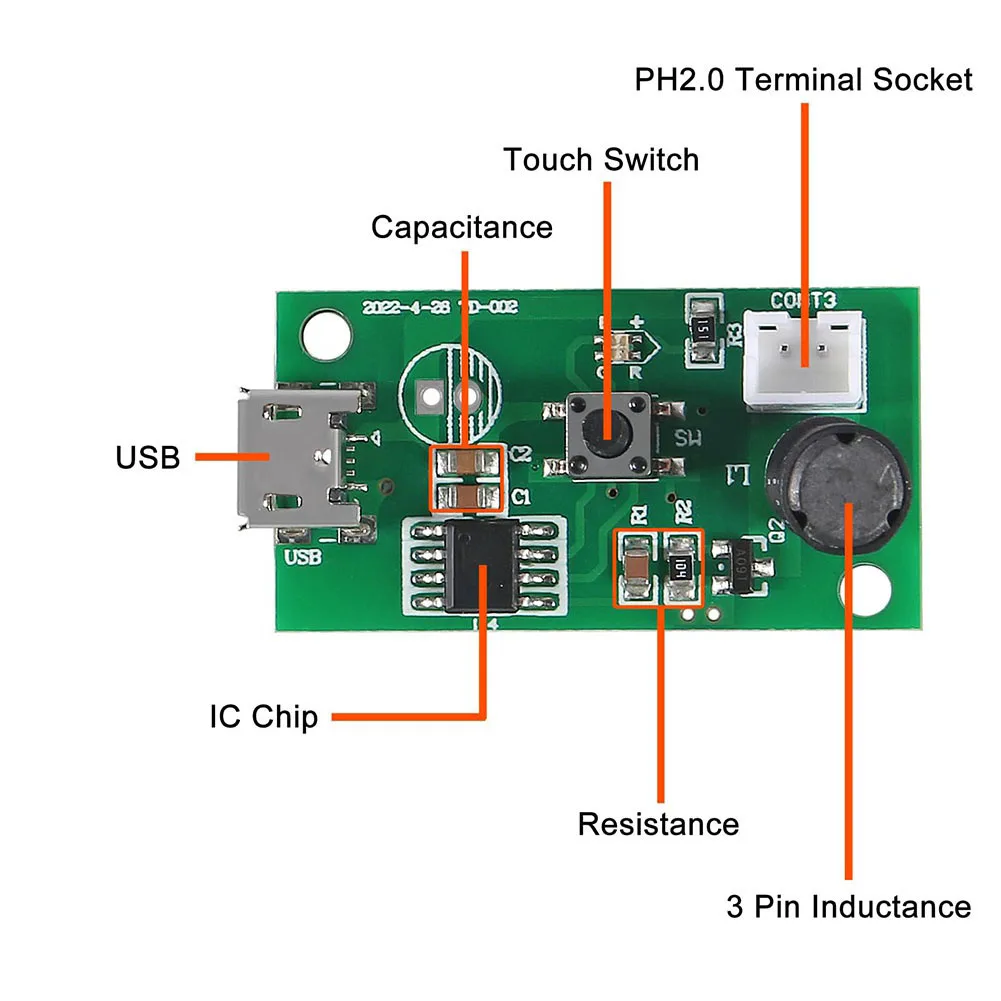 4PCS USB Spray Module USB Humidifier Module Circuit Board 5V Atomization Module Humidifier Module