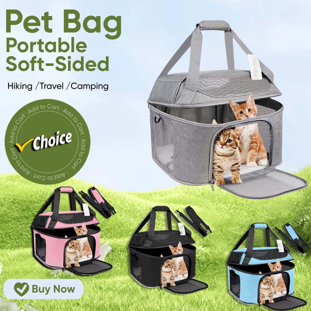 

Cat Bags Soft-Sided Portable Breathable Sturdy Pet Carrier Cats Handbag Travel Pet Bag Transport Bag for Small Pet Outdoor