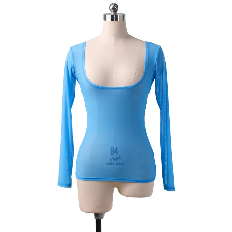 Top de gasa con soporte para el pecho para mujer, camiseta Sexy transparente de malla transparente, traje de danza del vientre, traje de carnaval, leotardo de busto abierto