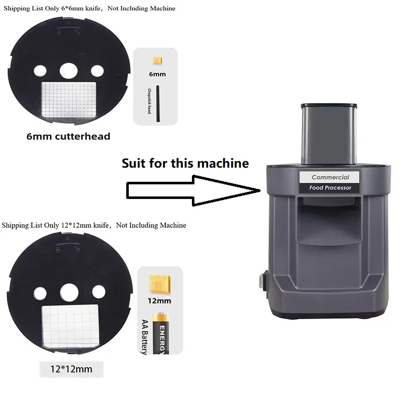 푸드 프로세서용 6x6mm 9x9mm 12x12mm 다이싱 나이프 부품