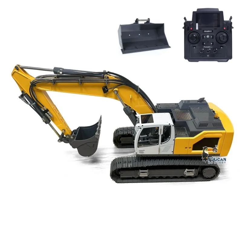 Pelle hydraulique en métal RC 1/14, modèle de pelle 945, Valve 5CH améliorée avec système Radio PL18EV, lumière rotative, jouets PNP TH21415