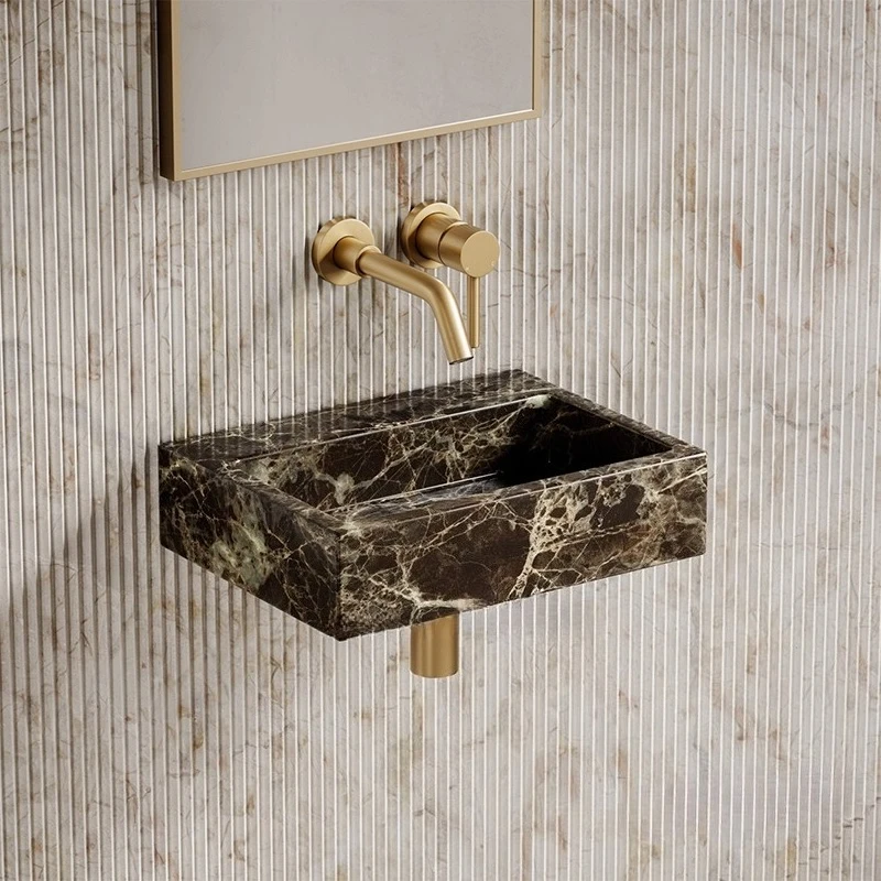 Natural marble square wall hanging integrated wash basin wash basin bathroom toilet washbasin