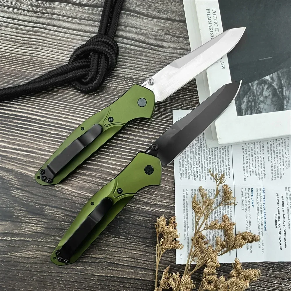 Tactical Knife Osborne Folding Pocket Knife D2 Blade Green Aluminum Alloy Handles Outdoor Camping Hunting Knives EDC Tool