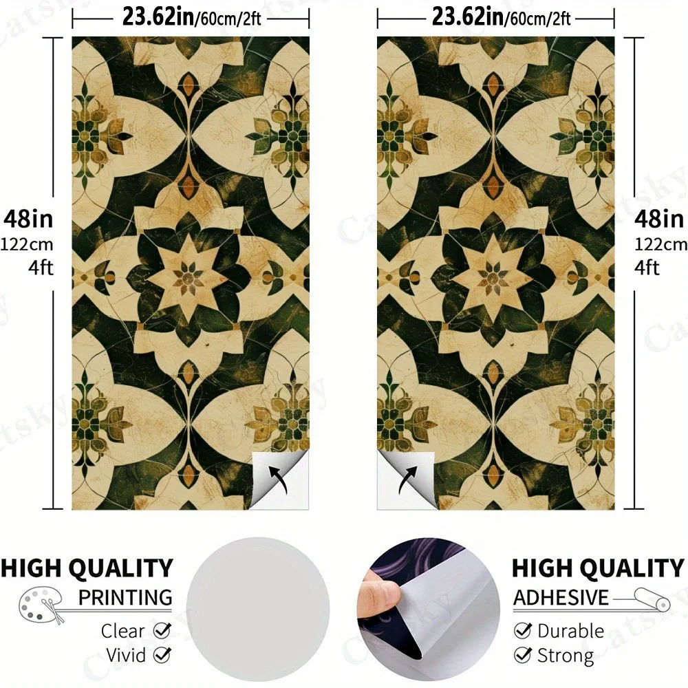 Geometric Mosaic,2D Flat Vinyl Sandboard Decals - Budget-Friendly and High Value, Bubble-Free and Easy to Stick, Waterproof Wear