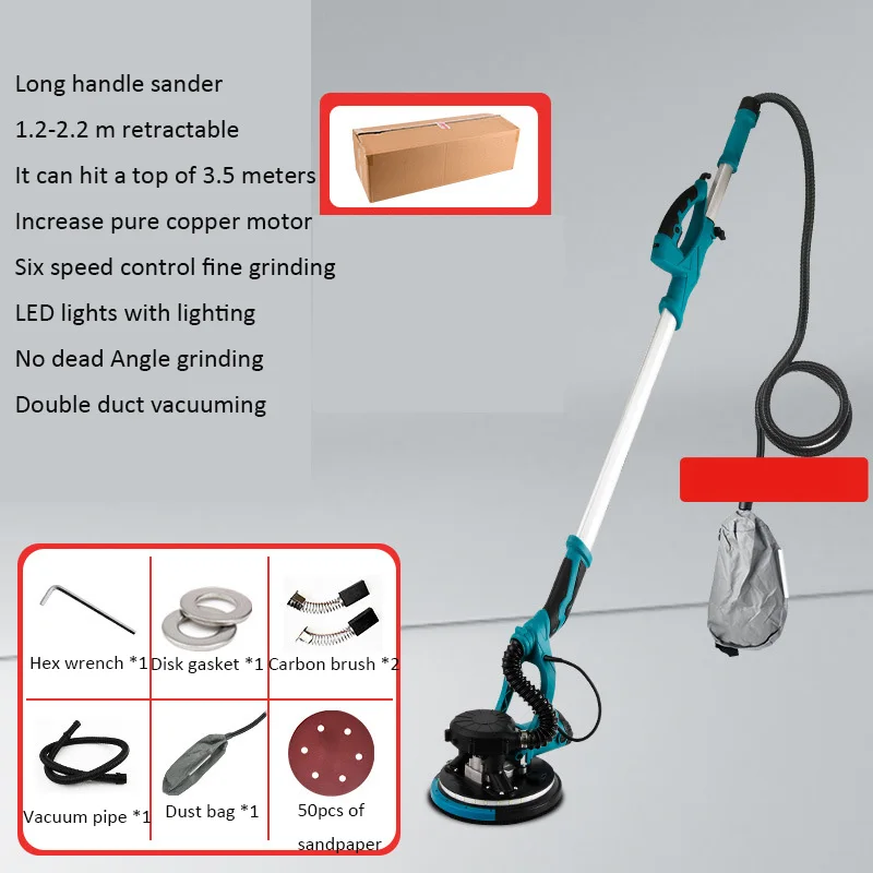 Wall Sander Large Handle Folding Sander Self-priming Dust-free Wall Grinding Putty Tool Long Bar Sandpaper Machine