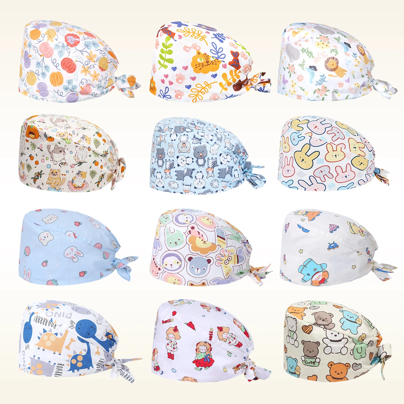 Cartoon Dental Scrub Caps Medical Surgical Hats Women Long Hair Operate Headwear Laboratory Work Hat Nurses Caps M837