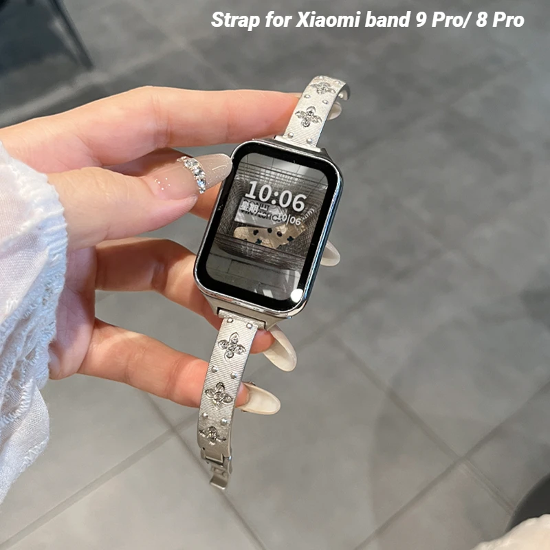 

Metal watchband For Xiaomi band 9 Pro Woman Correa Bracelet Fashion Smartwatch Strap for Xiaomi band 8 Pro Sport Wristband