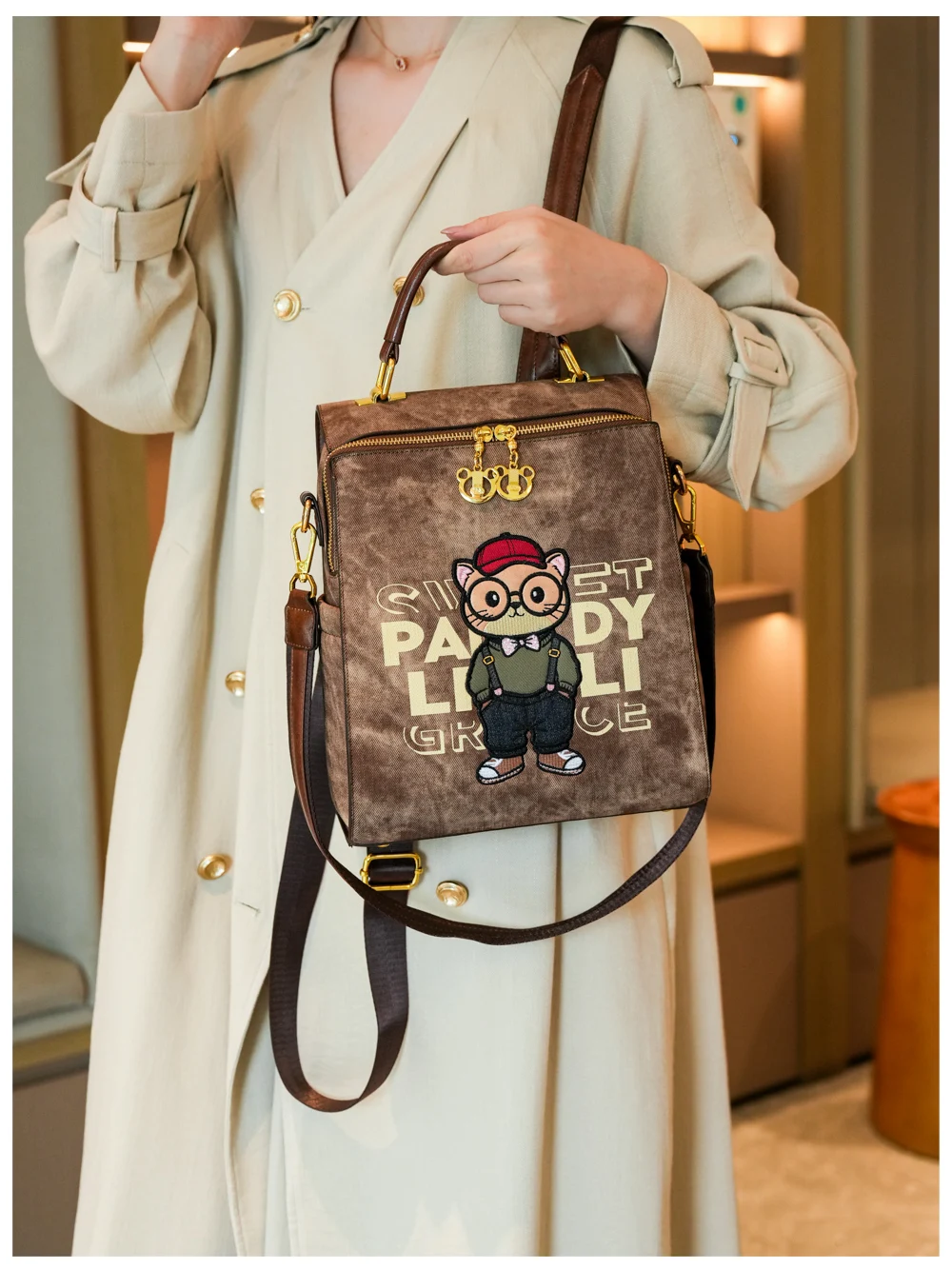 【Gran oferta】Mochila moderna, bolso de hombro para mujer, mochila de gran capacidad con cierre y bolso de mano informal con doble correa para los hombros.