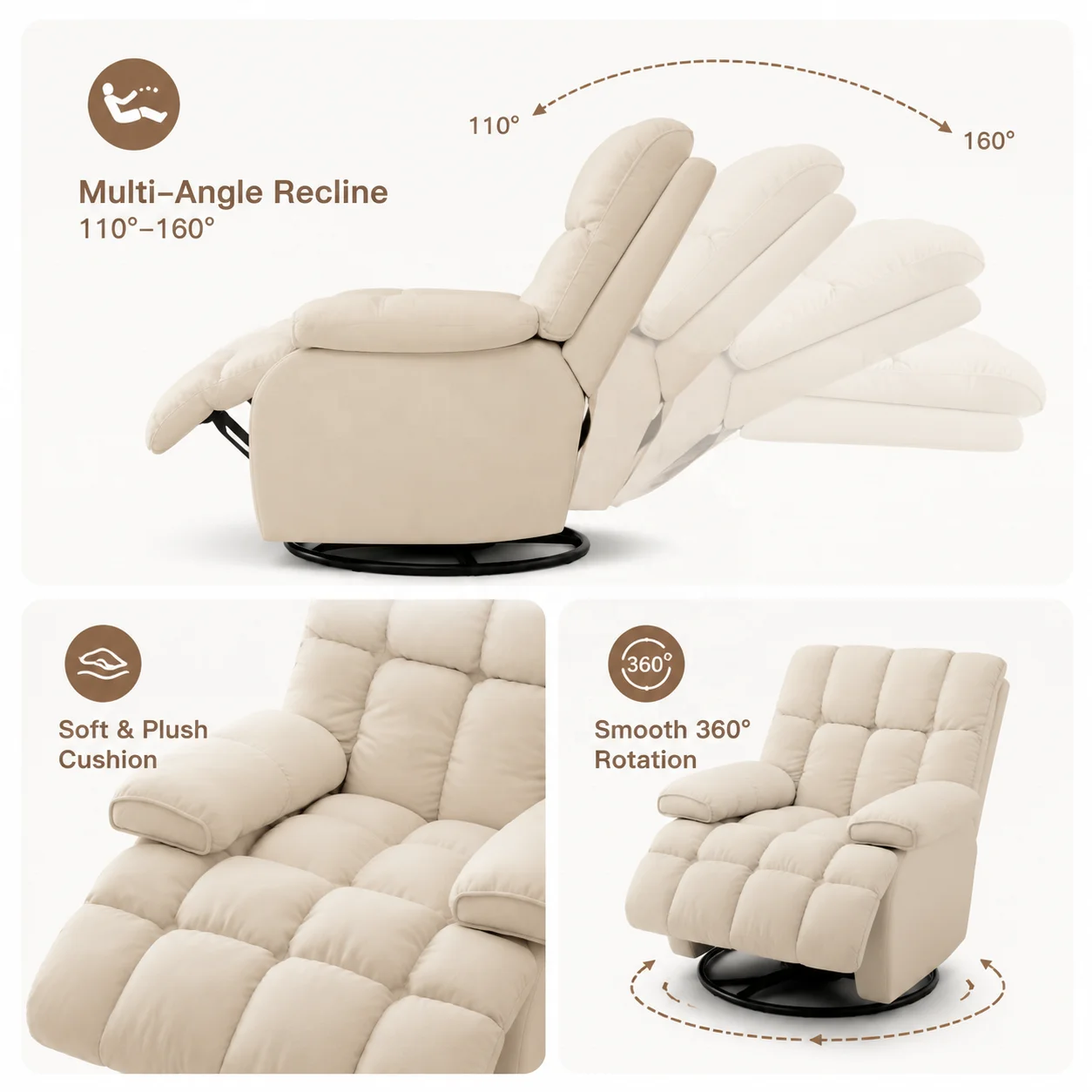 #First-Class Modern Space Capsule Chaise Lounge Sofa Chair Reclining Adjustable Fabric Bedroom Dining Use Single-Person Lounge