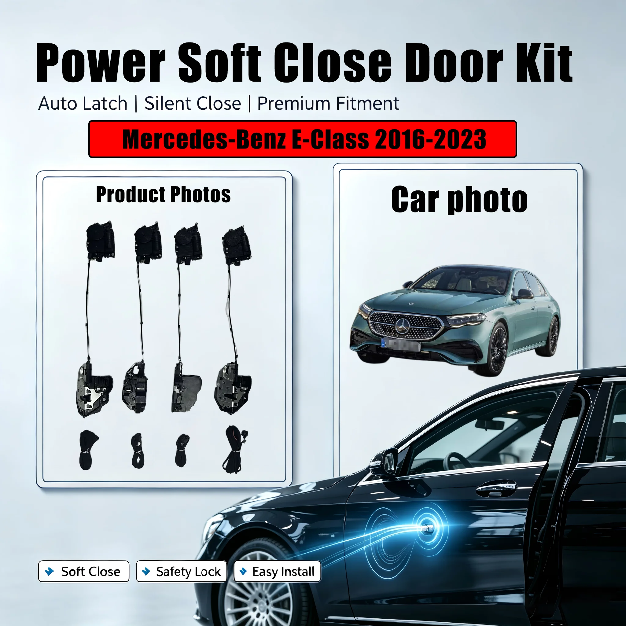 Xcar for Mercedes‑Benz E‑Class 2016-2023 Car OEM Automatic Soft Close Door Electric Suction Kit Auto Power Closing