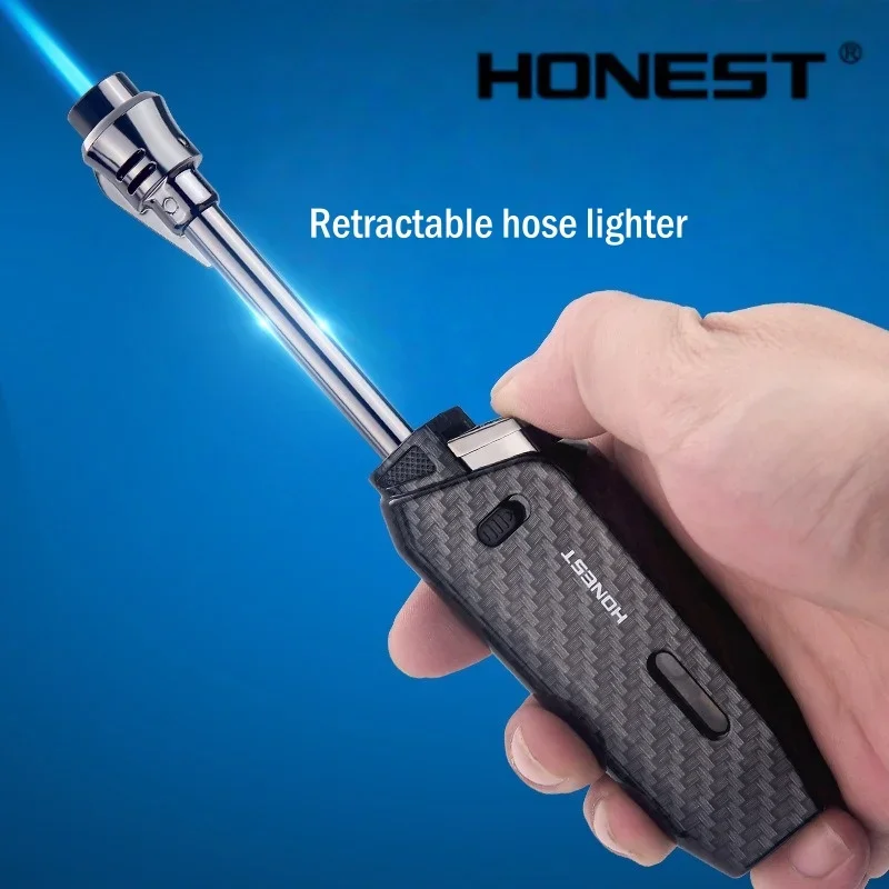 Honest Lighter Retractable Stainless Steel Tube Ignition Metal Windproof Gas Lighters Premium Brand Lighter Smoking Accessories