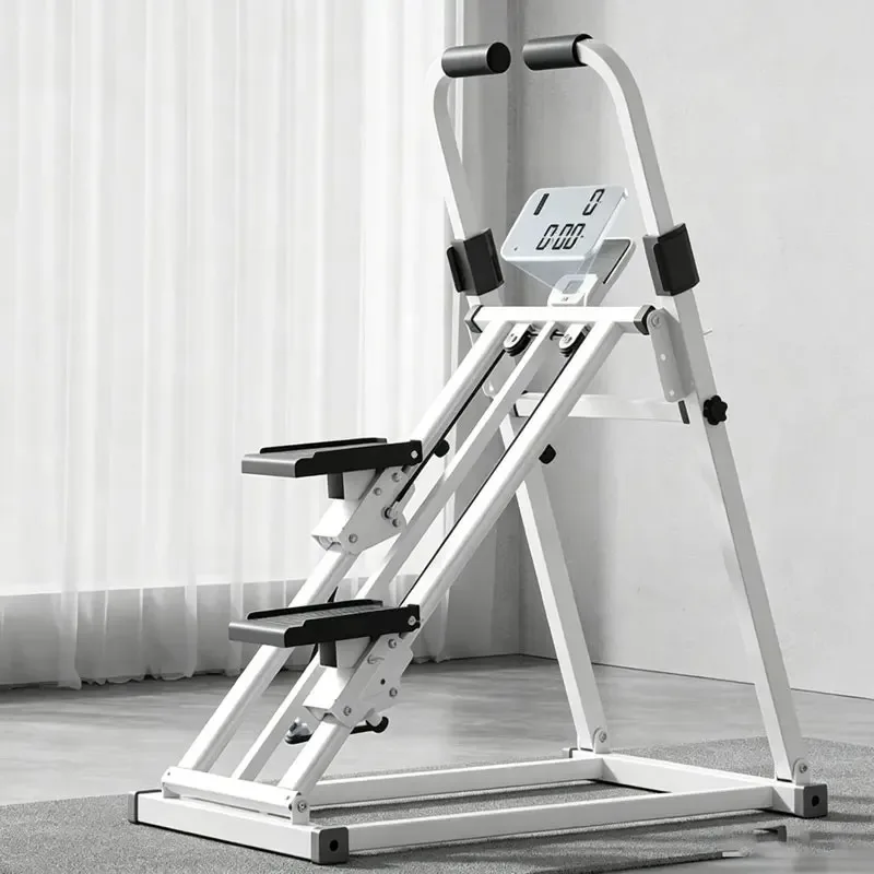 Foldable Vertical Stair Climber Machine with Handrail Digital Display for Home Gym Full Body Cardio Workout Fitness Equipment