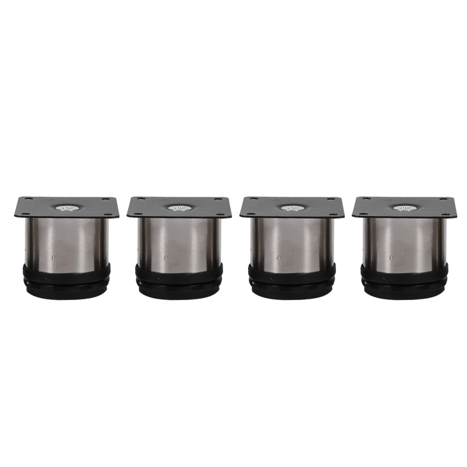 4Pcs Stainless Steel Height Adjustable Feet Cabinet Legs Round Stand Holder 60 X 60mm