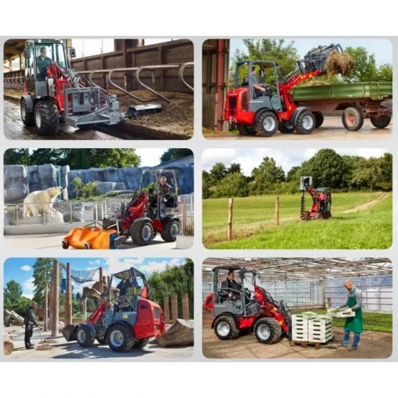 Youngbison New Mini Loaders Farm Work 2.2ton Small Skid Steer 4x4 Wheel Compact Loader High Digging Power
