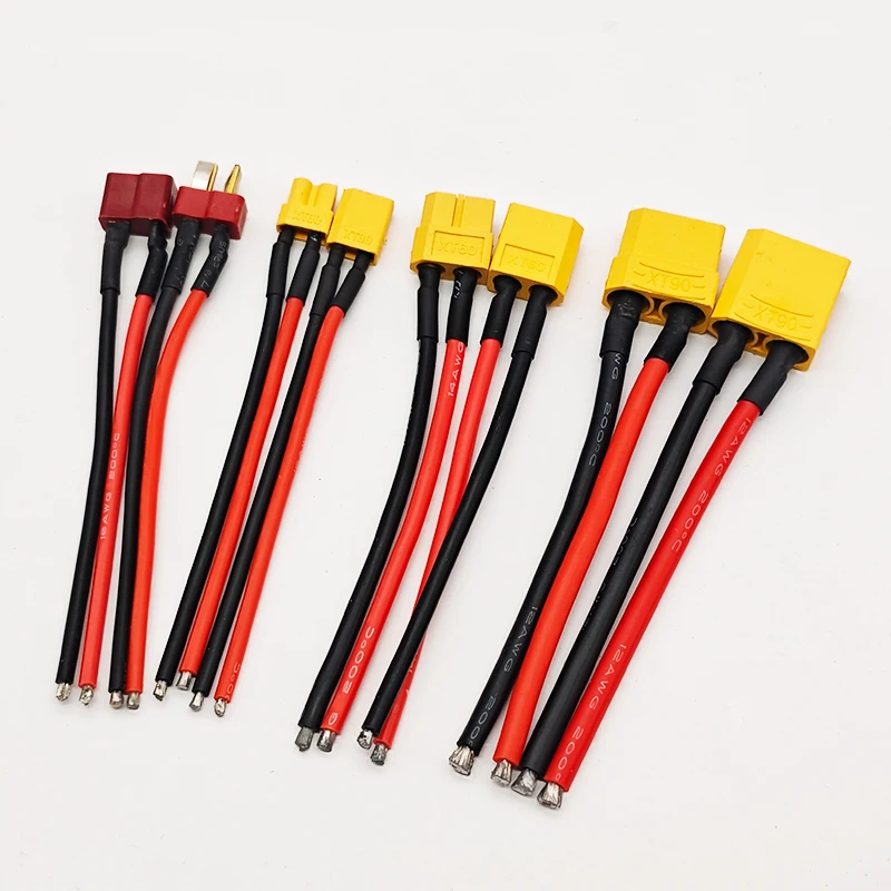 XT30 XT60 XT90 T Plug Male Female Plug RC Lipo Battery Cable Connector With 10CM 14AWG Silicon Wire For RC Drone Car Model