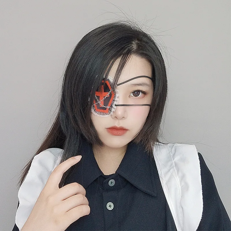 Lolita Gothic One Eye Maske Cosplay Anime Halloween Party Kostüme Prop Kostüm Weihnachten Dame Mädchen Herz Brillen Weihnachten Geschenke – Detail 3