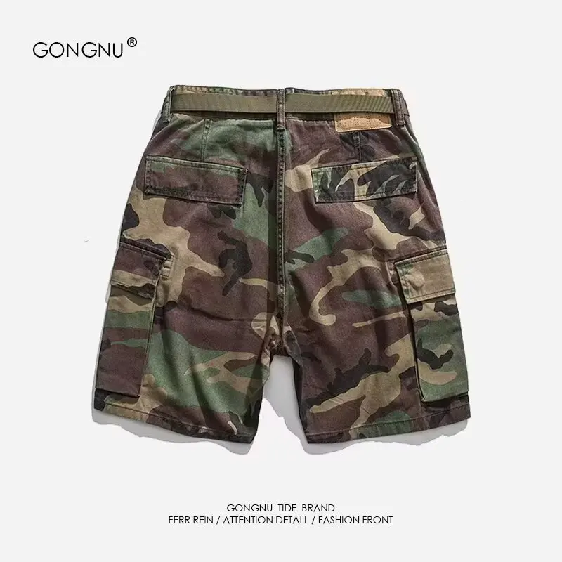 Summer Men's Camouflage Shorts Casual Short Pants Including belt High-quality Cotton Men's Sport Shorts Fashion Men's Clothes
