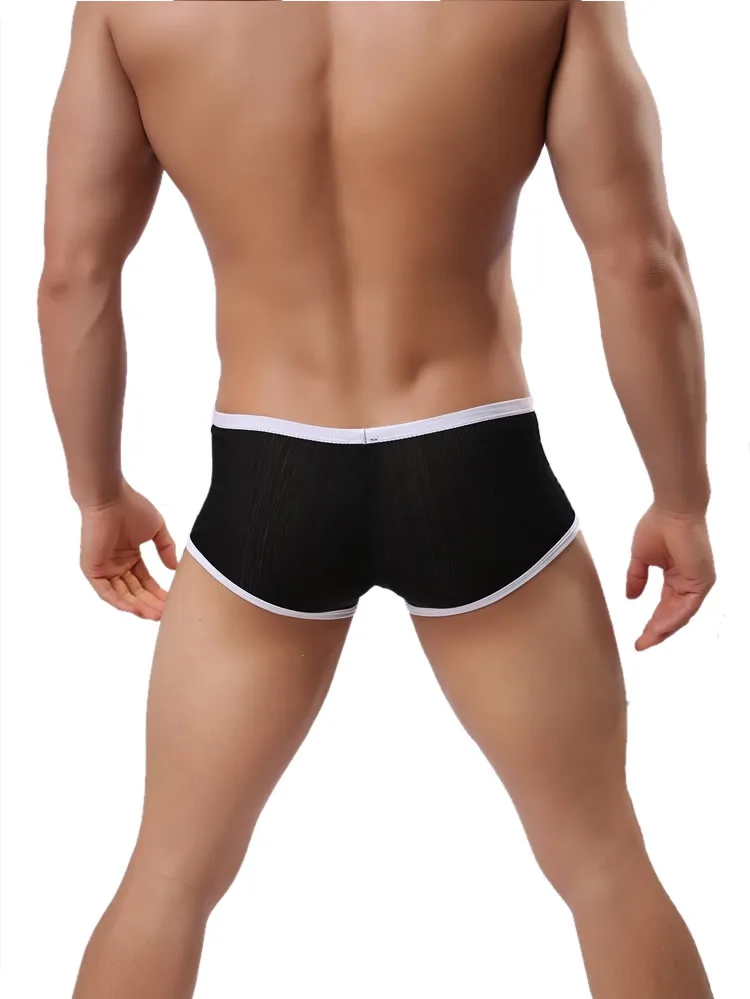 Modal Underwear Men Sexy Low Rise Briefs Soft Mini Boxer Trunks Fashion Underpants Male Elastic Boxer Shorts Traceless Panties