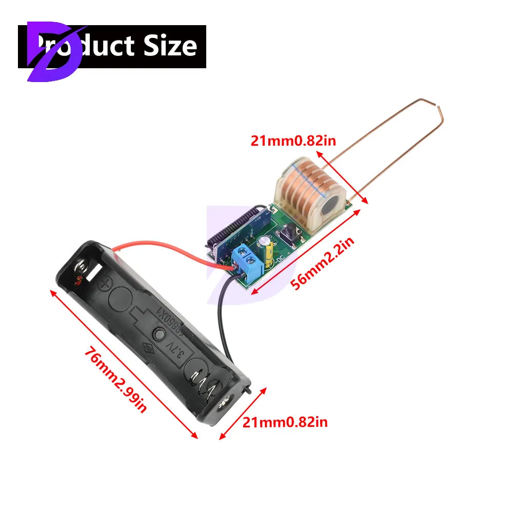 تيار مستمر 3.7 فولت قوس الشاعل وحدة الجهد العالي 12 مللي متر لمسافات طويلة التفريغ 50 متر التحكم عن بعد قوس الشاعل أخف الداعم لفائف #3