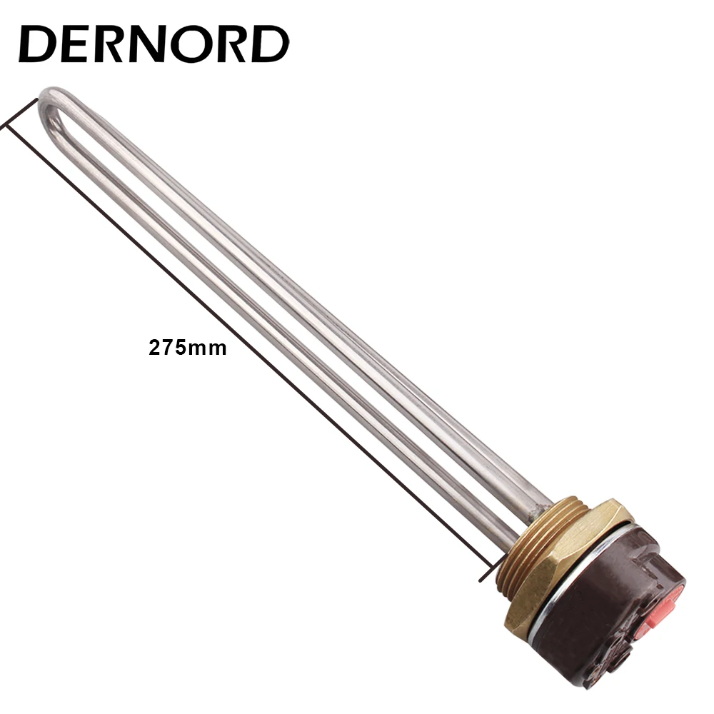 DERNORD-calentador tipo U, elemento calefactor con tubo de sonda, resistencia de inmersión Tubular, 220v, 1kw, 1,5 kW, 2kW, DN32