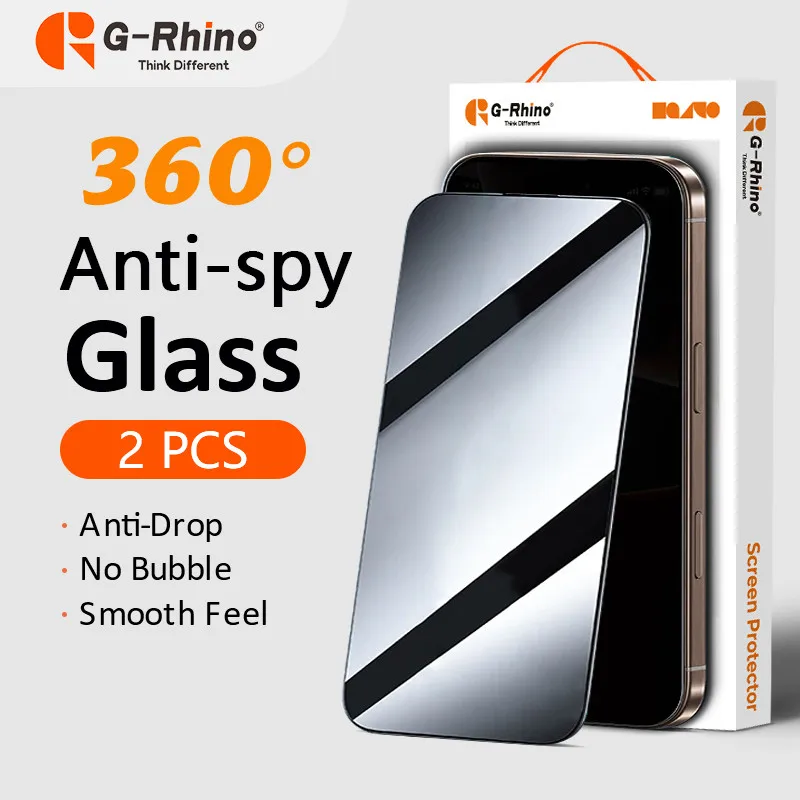 G-Rhino 1/2 قطعة واقي شاشة الخصوصية آيفون 15 برو XR X XS MAX المضادة للتجسس الزجاج المقسى آيفون 16 11 12 13 14 برو ماكس #1