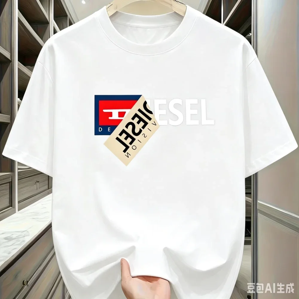 2026 New Men's Cotton T-shirt Men's and Women's Universal All-match Cotton Round Neck Y2K Retro Trend Pa