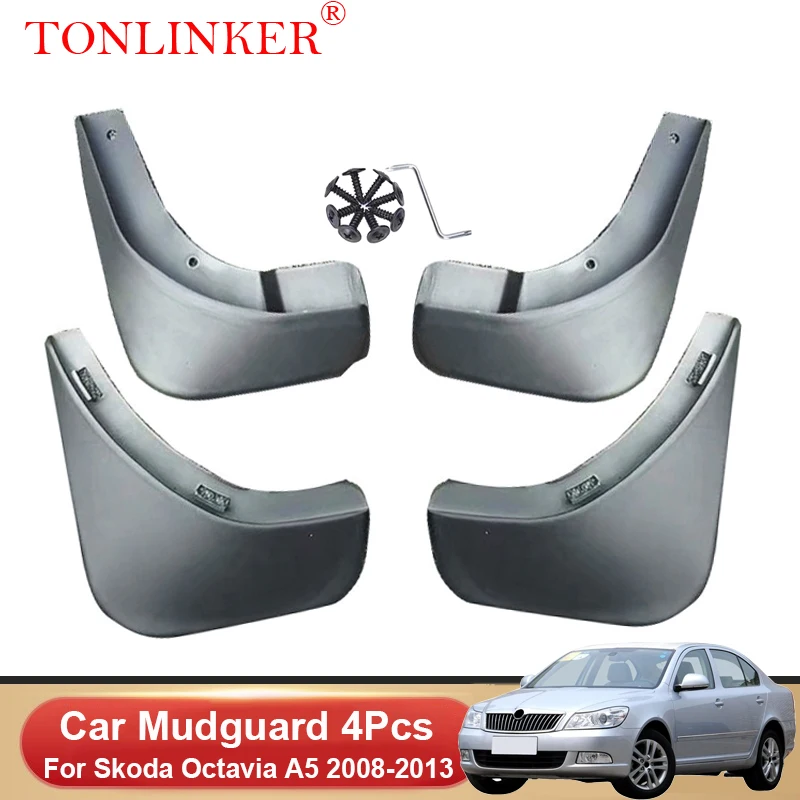 

TONLINKER Car Mudguard For Skoda Octavia A5 2008 2009 2010 2011-2013 Mudguards Splash Guards Fender Mudflaps 4Pcs Accessories