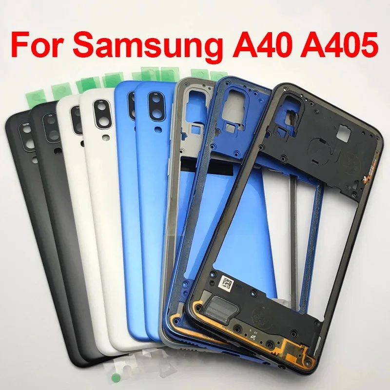 

Чехол для телефона Samsung Galaxy A40 2019 A405 SM-A405F A405DS, средняя рамка, задняя крышка, детали объектива камеры