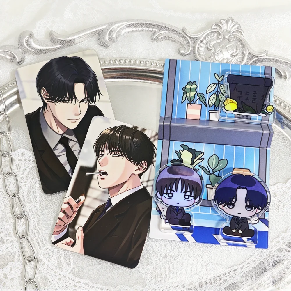 Manhwa Unchanged Man Jeong Yu‑won Gu Do‑hun Cosplay Standing Plate Card Acrylic Brick Collectible Photo Cards Party Accessories