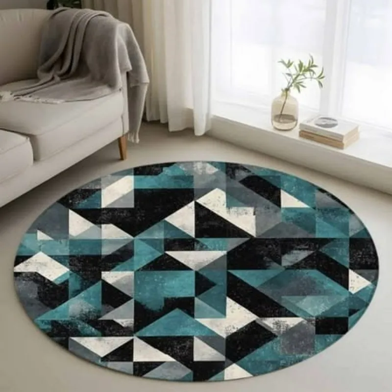 Colorful Aztec Pattern Area Rugs Living Room Tribal Striped Carpet Retro Boho Round Rug Home Decor Floor Mat Bedside Chair Mats