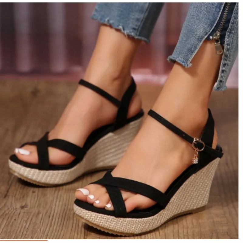 

Summer Shoes for Women Buckles Womens Wedge Shoes Open Toe Non Slip High Heels Fashion Platform Women Sandals New Zapatos