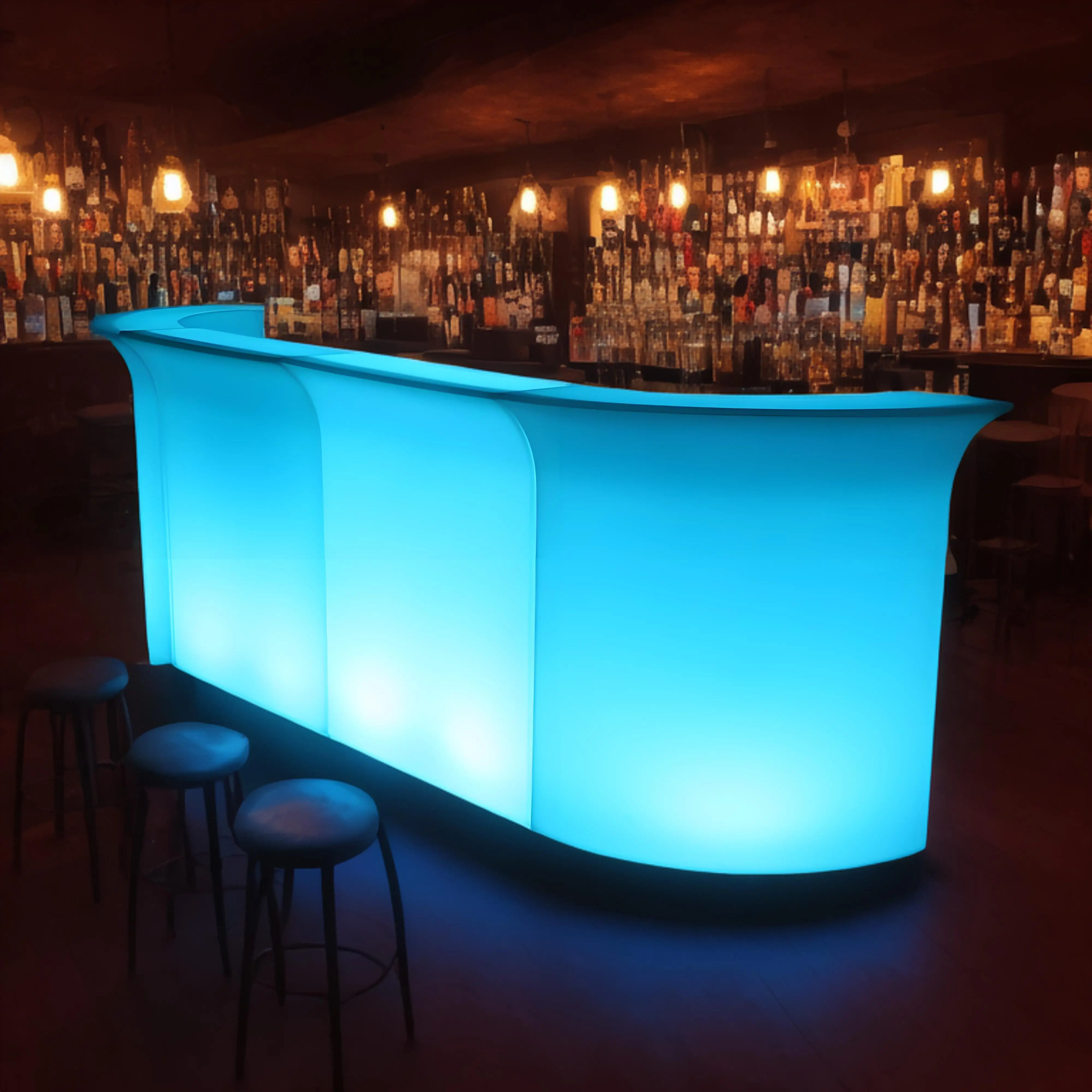 Modern Family Bar Furniture Table Light Emitting Diode Remote Control Outdoor Restaurant Party Garden Hotel