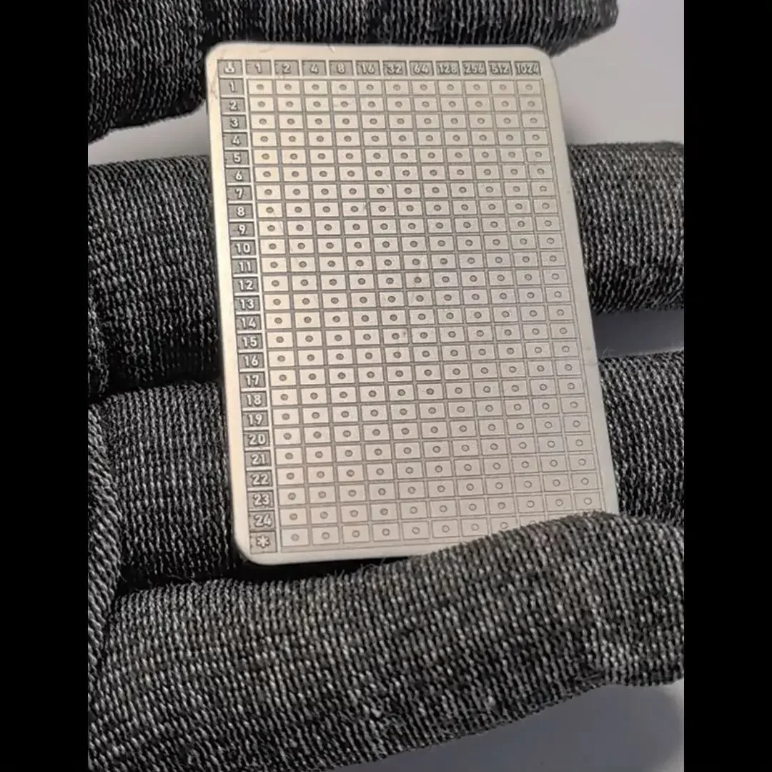 

Индивидуальная визитная карточка с надписью «Мnemonic» из титанового сплава, размер 86*54*2 мм,