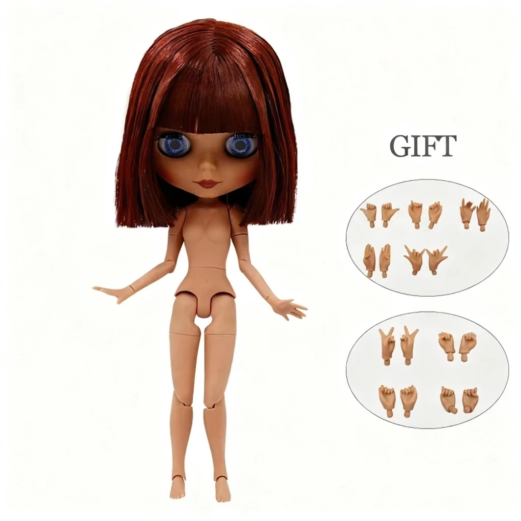 ICY DBS blythe doll joint body capelli corti e pelle abbronzata viso lucido viso opaco nero prezzo speciale ghiacciato Licca toy girl gift