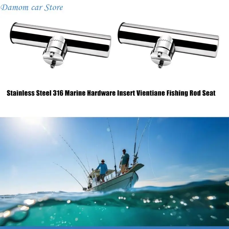A2UC Two Stainless Steel 316L Angling Rod Mounts Secure Fit For Various Boat Rails