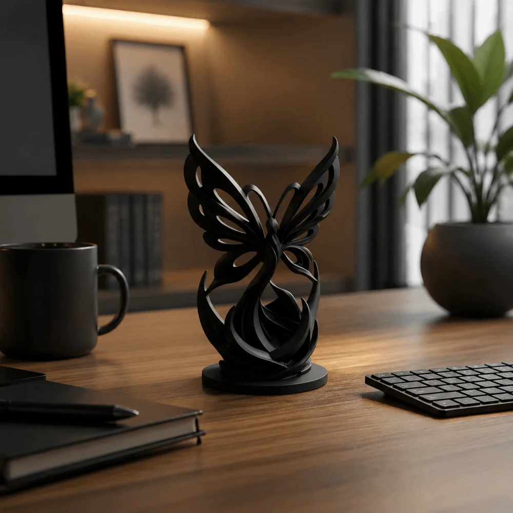 Nordic Style 3D Printed Butterfly Sculpture Minimalist Hollow Twist Butterfly Statue Home Decor Desktop Art Ornament Gift