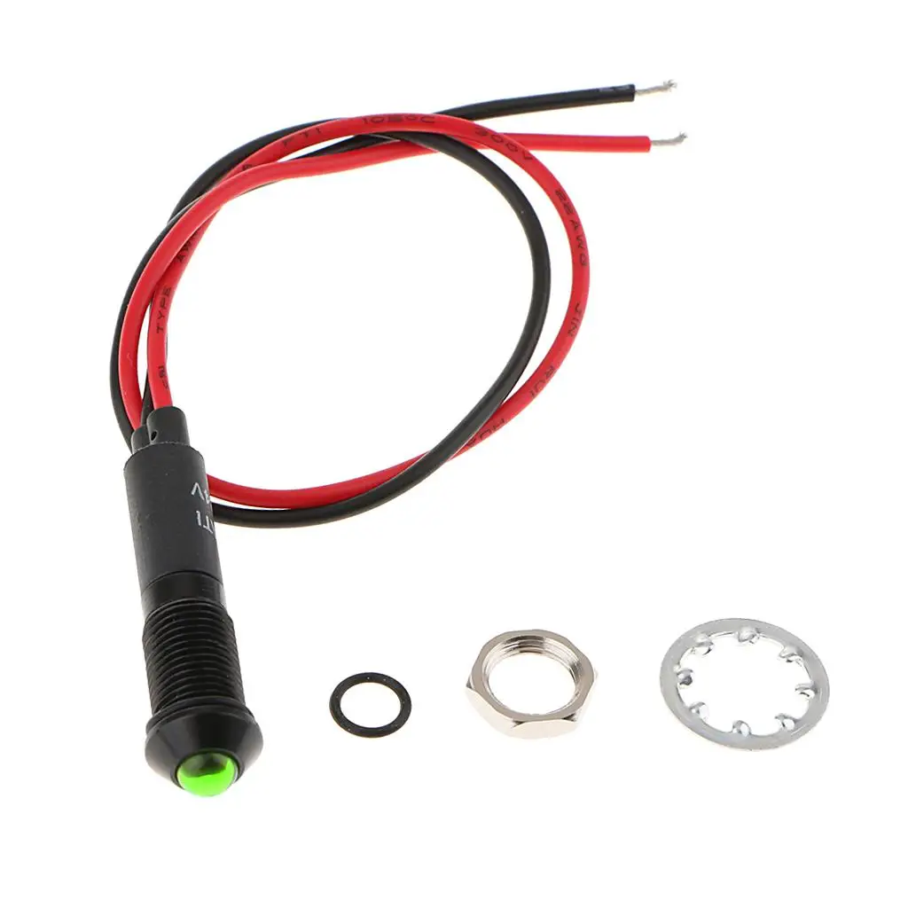 24V Car Motorcycle Panel Indicator Light 8mm LED Bulb Auto Led Lights for Vehicle Dashboard Display