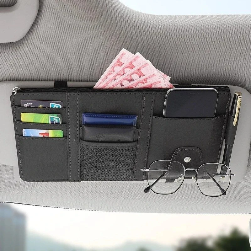 KKJOY Auto-Brillenclip Multifunktionaler Auto-Sonnenbrillenhalter Auto-Brillenbox Kreativer Auto-Sonnenblenden-Aufbewahrungsclip Auto-Zubehör