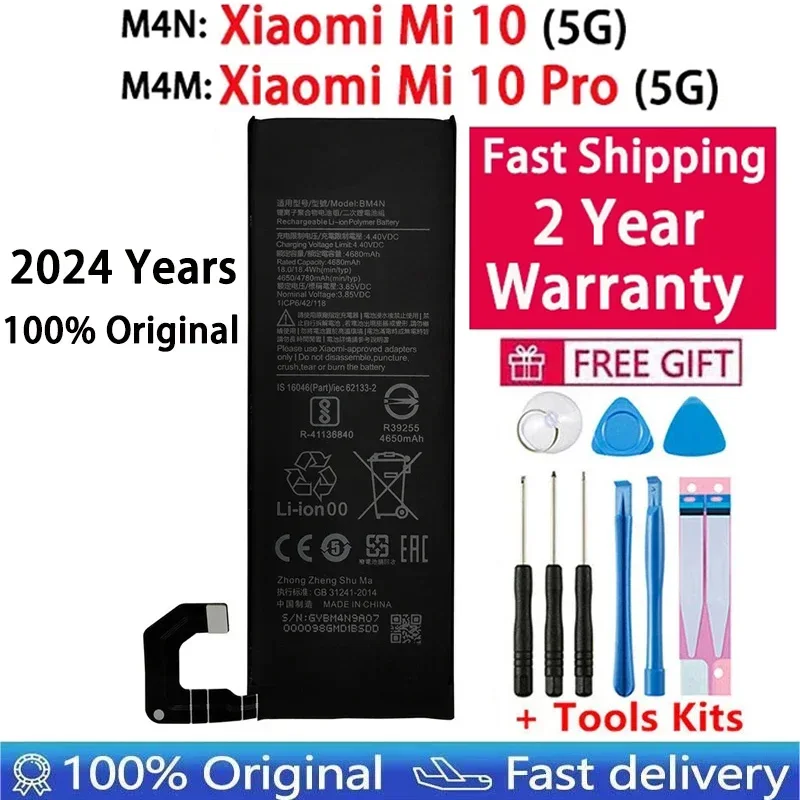 

Original Replacement Battery BM4M BM4N For Xiaomi Mi 10 Pro 5G Xiaomi 10Pro Mi10 5G Genuine Phone Bateria Batteries +Gift Tools