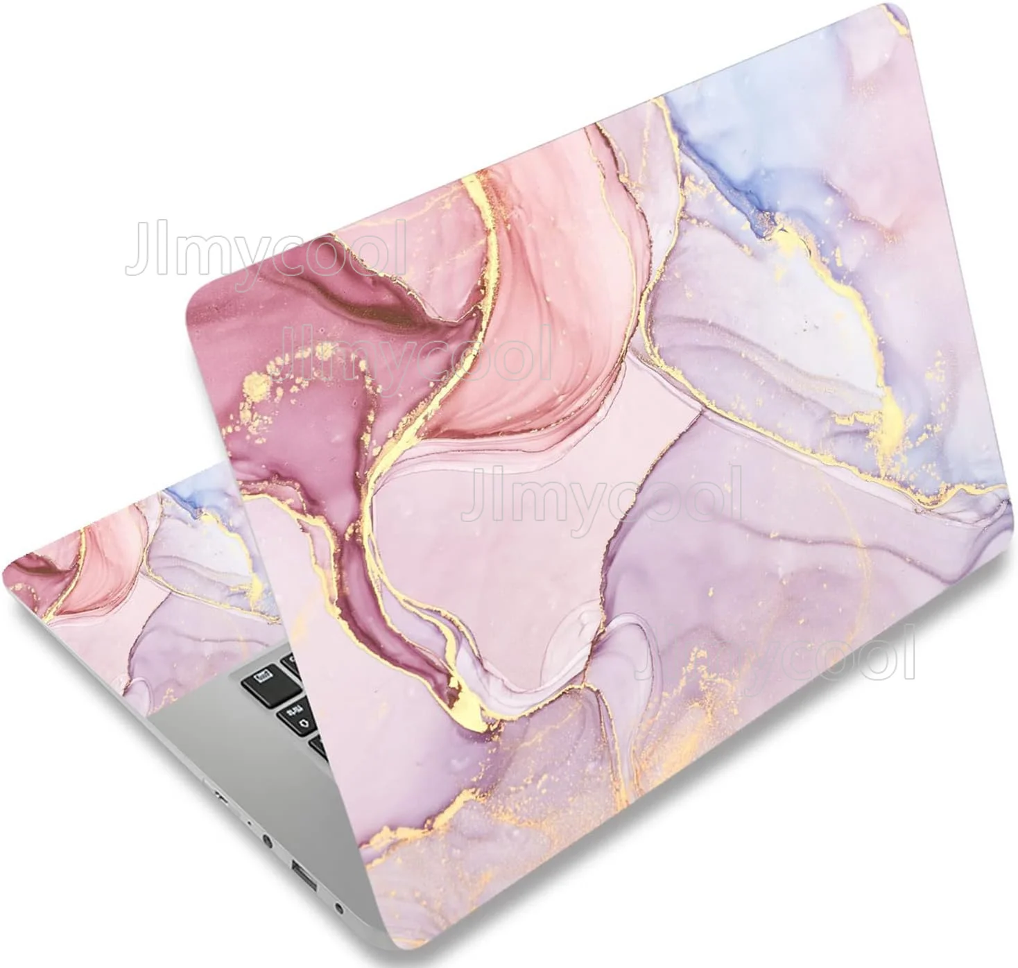Soft Pastel Alcohol Ink Golden Vein Laptop Decal Waterproof No Residue Notebook Skin For HP Dell Lenovo Huawei Xiaomi Laptops