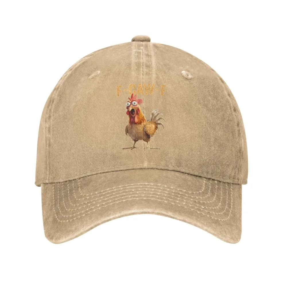 Spring F Caw F Quote Rooster Meme Baseball Cap Sun Sun-Proof Washed Trucker Hat Unisex Men Casual Hiking Fishing Snapback Cap