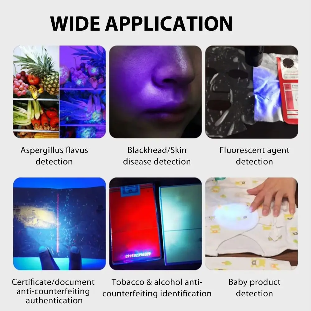 المحمولة 36nm الأشعة فوق البنفسجية مصباح يدوي يده زوومابلي الأشعة فوق البنفسجية مصباح يدوي قابلة للشحن مصباح التفتيش أدوات الكشف #1