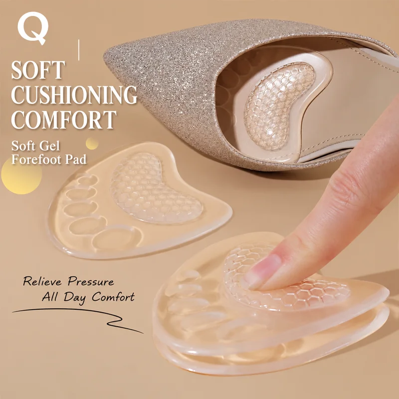 Silicone Forefoot Pads in the Shape of Cat Paws for Massaging the Forefoot, Suitable for High Heels, Increase Sole Friction and Relieve Pressure on the Forefoot Pads