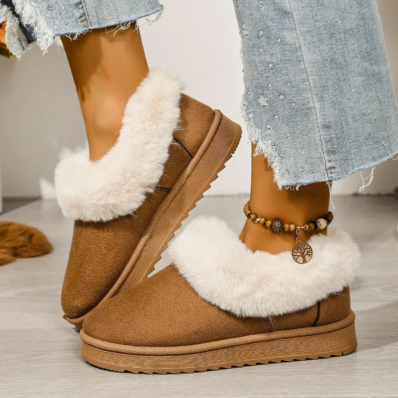 

Осенне-зимние модные новые теплые зимние ботинки больших размеров на толстой подошве, удобные повседневные женские ботинки с круглым носком