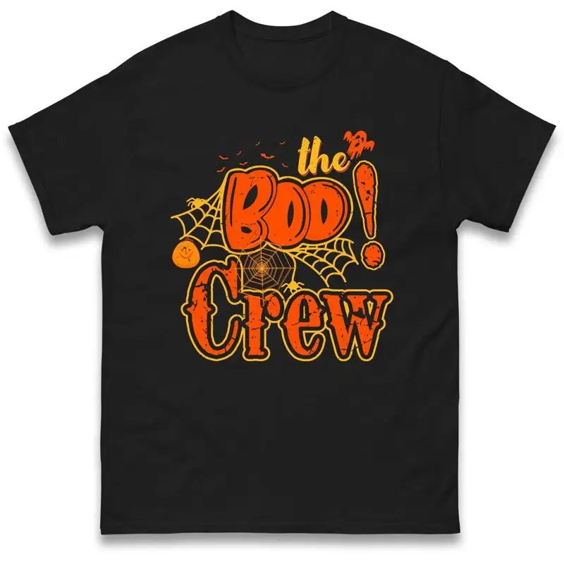 تي شيرت The Boo Crew للهالوين بتصميم الخفاش والعنكبوت للحفلات الليلية