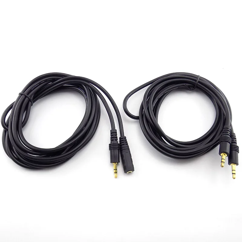 Audio Extension Cord 3.5 Stereo AUX jack 3.5mm Cables Vehicle connecting Line Male to Male 1.5m/3m/5M W28